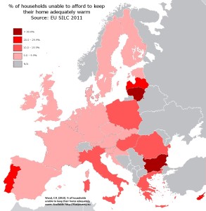 % of households unable to afford to keep their home adequately warm
